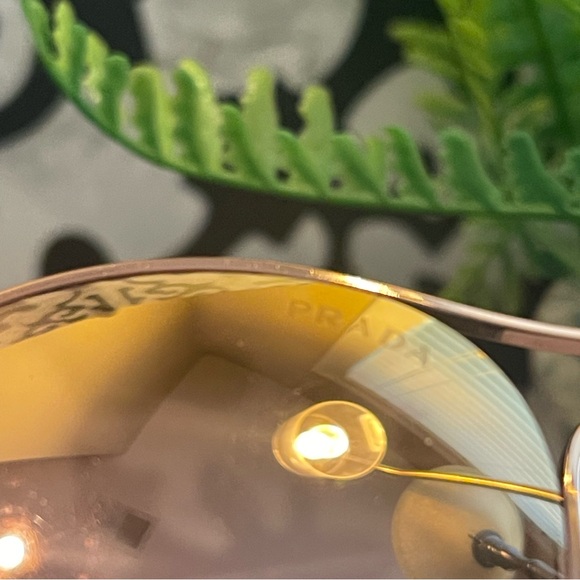 PRADA Mirrored Cinema Sunglasses SPR 62S Rose Gold VGUC - Picture 2 of 6